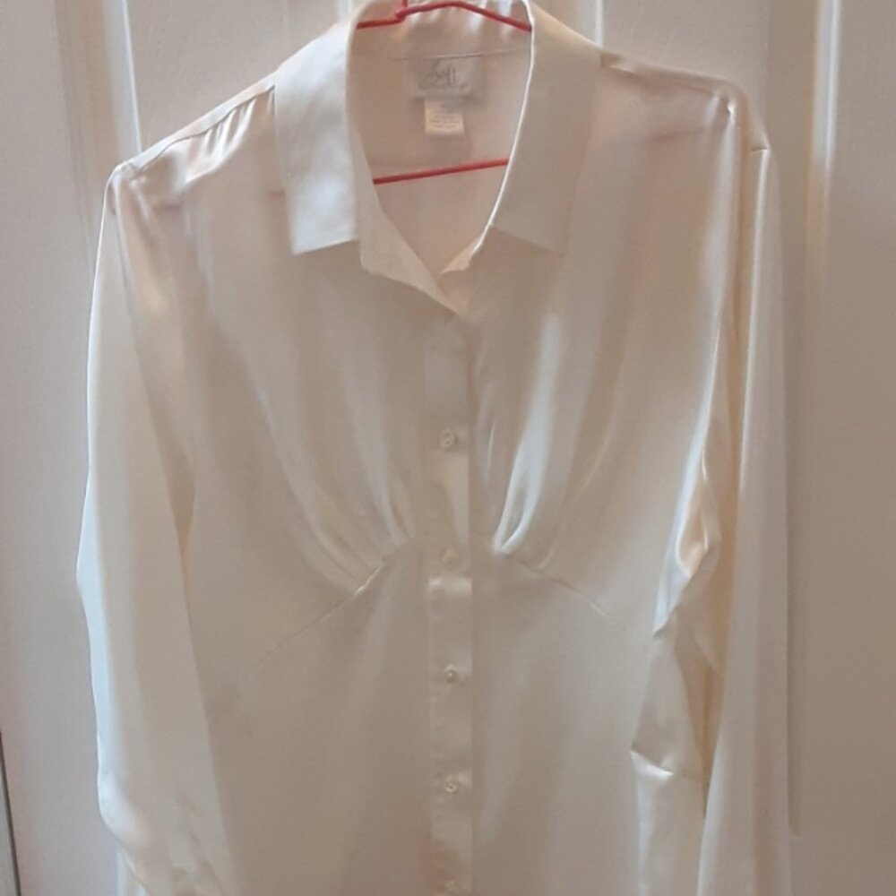 Vintage Silk Button-Up Blouse